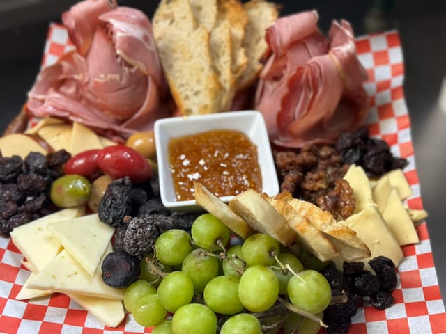 Cheese, Olive, Fig & Walnut with Italian Charcuterie Meats.