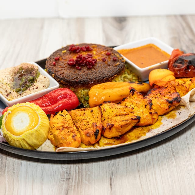 Char-Broiled Persian Chicken Kabob.