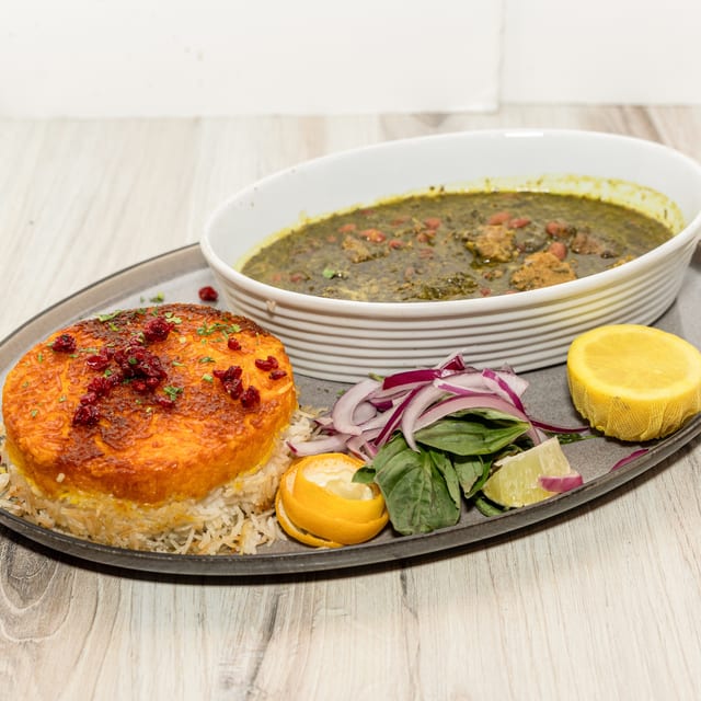Short Rib Herb Stew "Ghormeh Sabzi".