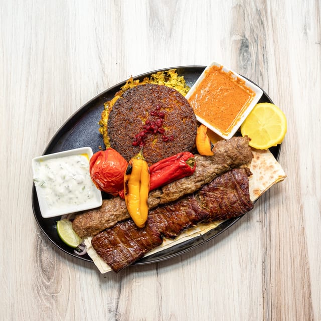 Kabob Combination Soltani Platter.
