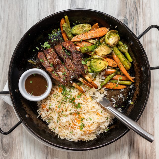 Grilled Rack of Lamb.