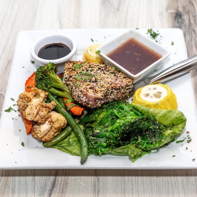 Sesame-Crusted Ahi Tuna.